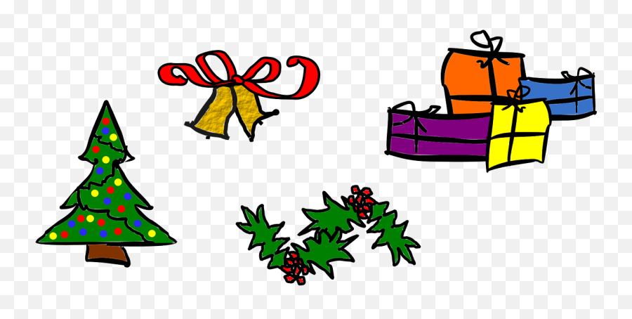 Christmas Holiday Presents Holly Tree - Christmas Motifs Png Emoji,Emoji Christmas Ornaments