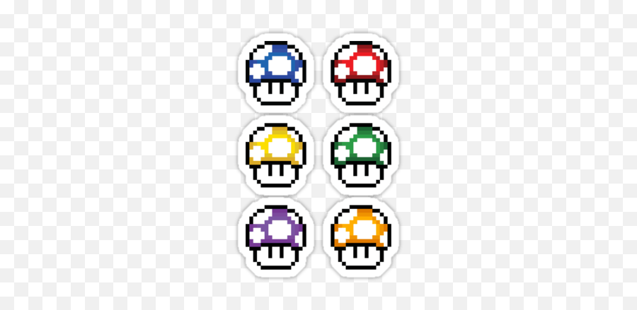 1 - Up Mushrooms 8bit 6 Sticker Mario Bros Stickers Png Emoji,Mushroom Man Emoji