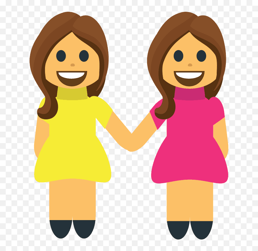 Women Holding Hands Emoji Clipart - Png Clip Art,Emoji Women