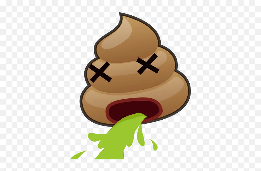 Telegram Sticker - Poop Emoji Throwing Up,Emojidex
