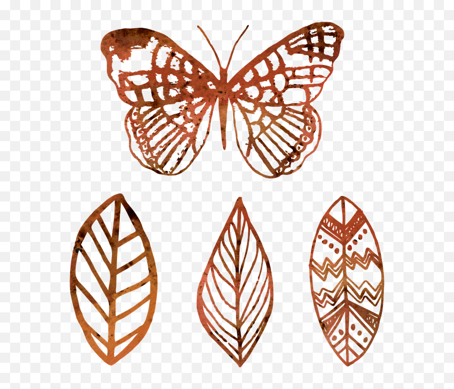 Butterfly Leaf Outline - Swallowtail Butterfly Emoji,Four Leaf Clover Emoji