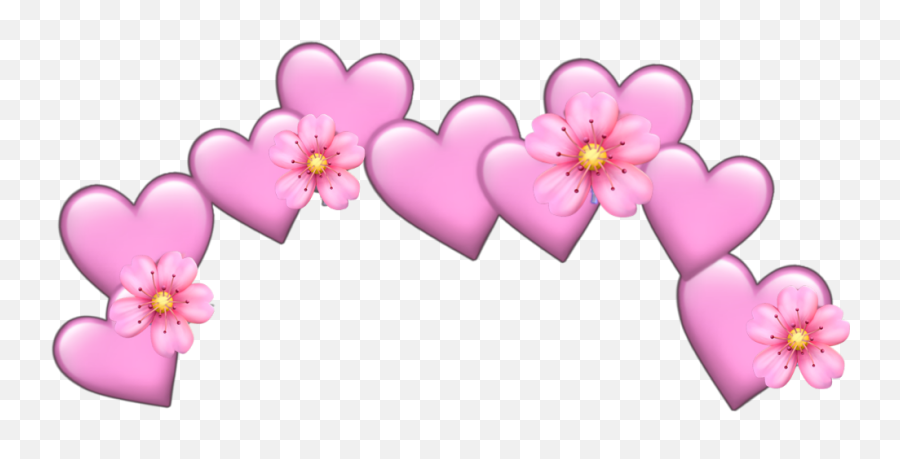 Flower Heart Pink Pastel Pinkpastel Pastelcolor Emoji - Transparent Green Flower Crown,Flower Emoji Text
