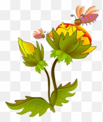 Flower With Honey Bee Drawing Emoji