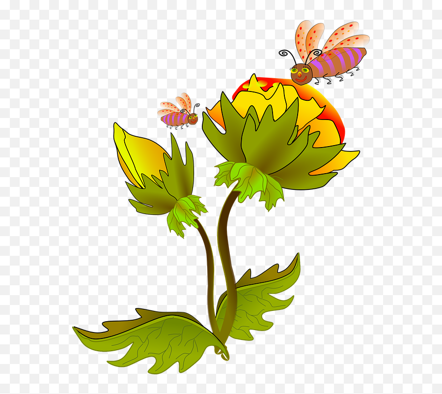 Flower With Honey Bee Drawing Emoji,Blessed Emoticon