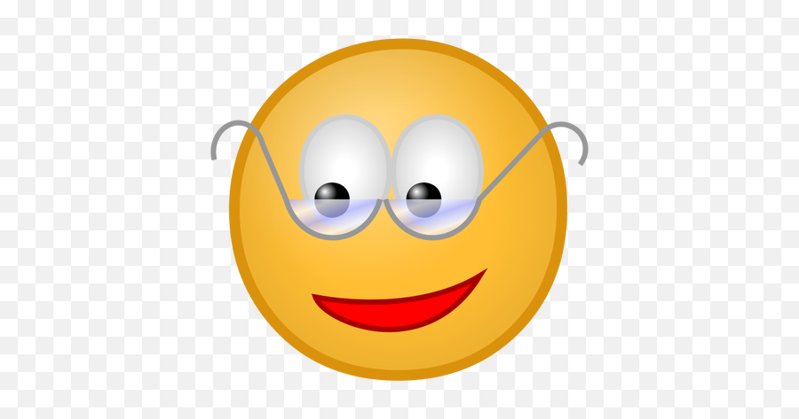 Smiley With Glasses - Cartoon Animated Happy Face Emoji,Eye Emoji
