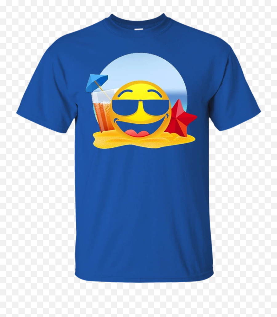 Cool Shades Emoji On Beach T Shirt Sunglasses Emoji U2013 Feedtek - Creepy Cat Lady T Shirt,Sunglass Emoji