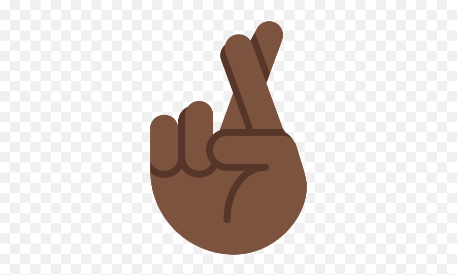Crossed Fingers Emoji With Dark Skin Tone Meaning And - Finger Crossed Emoji Meaning,Fingers Emoji