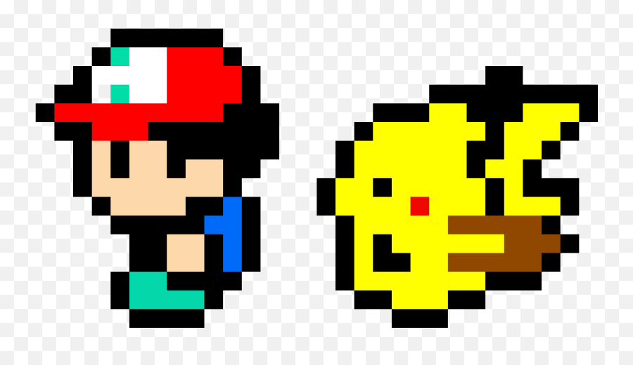 Pixilart - Pokemon Pixel Art Ash Emoji,Pikachu Emoticon