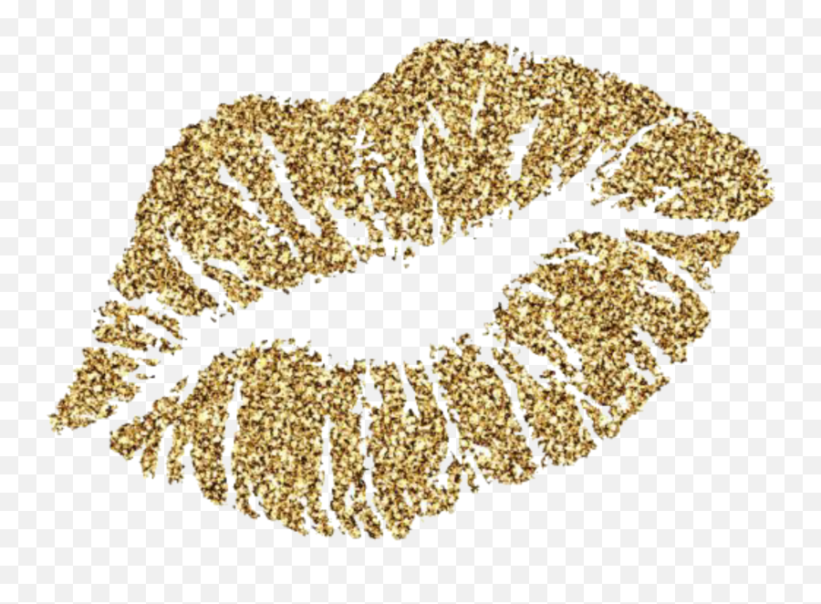 Kiss Lip Mouth Gold Sticker By Daniela Teixeira - Now Booking Makeup Appointments Emoji,Kiss Mark Emoji Png