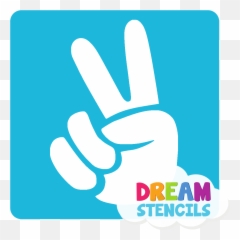 Finger Peace Sign Glitter Tattoo Stencil - HP 5pc pack Language Emoji