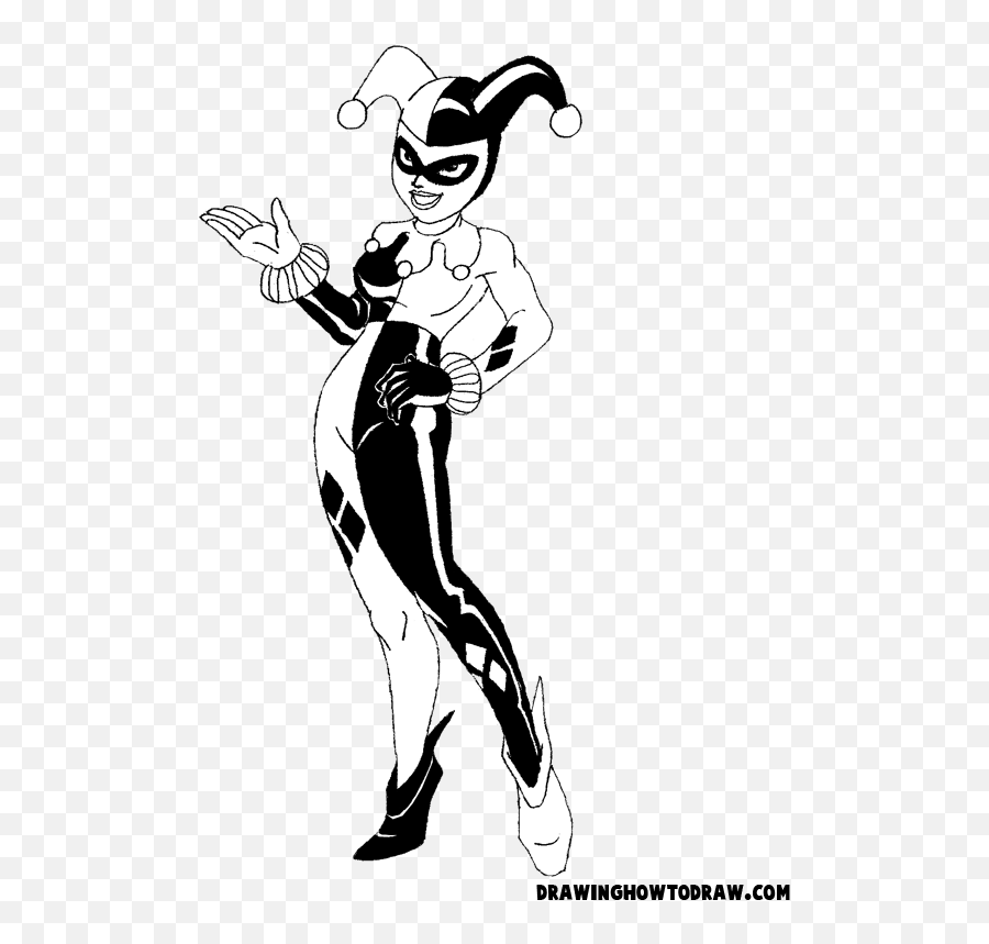 How To Draw Harley Quinn From Batman - Drawing Harley Quinn Coloring Book Emoji,Harley Quinn Emoji