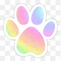 Crystal Rainbow Pastel Dog Paw Sticker - Dog Paw Pastel Emoji,Dog Paw Emoji