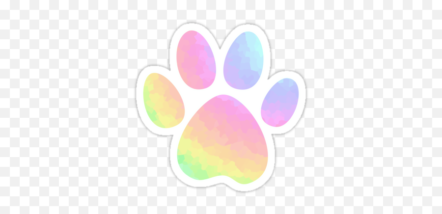 Crystal Rainbow Pastel Dog Paw Sticker - Dog Paw Pastel Emoji,Dog Paw Emoji
