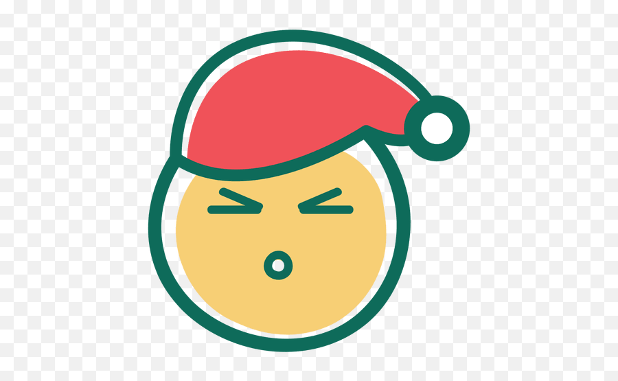 Angry Squint Eye Santa Claus Hat Face Emoticon 35 - Clip Art Emoji,Squint Emoji