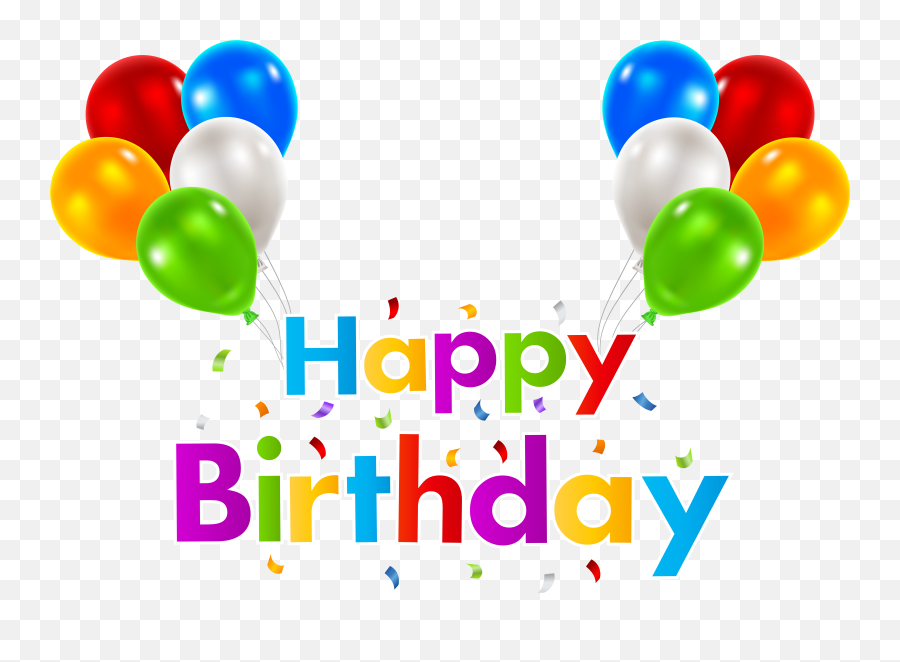 Balloon Birthday Party Hat Clip Art - Transparent Happy Birthday Png Emoji,Emoji Balloons