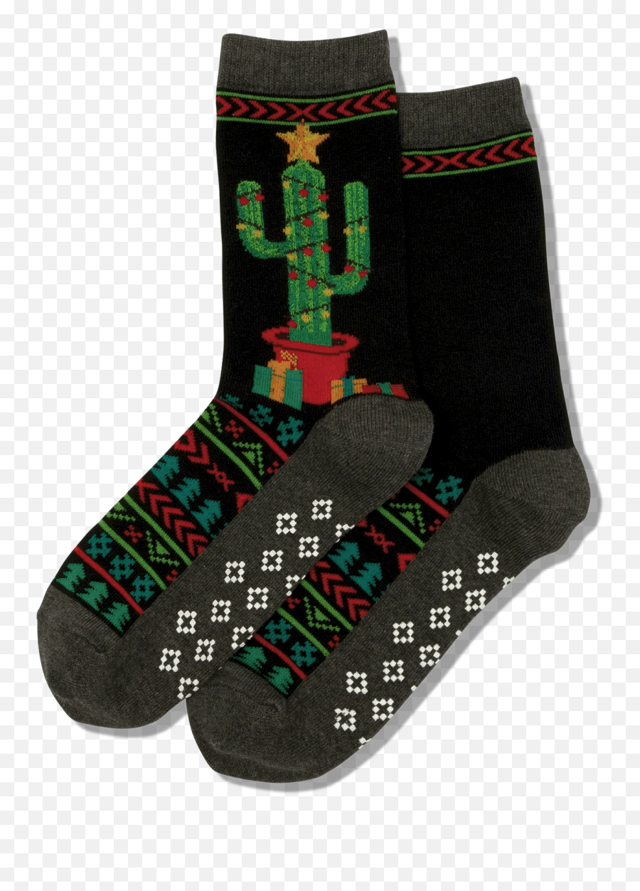 Womenu0027s Christmas Cactus Crew Socks U2013 Hotsox - Sock Emoji,Lawnmower Emoji