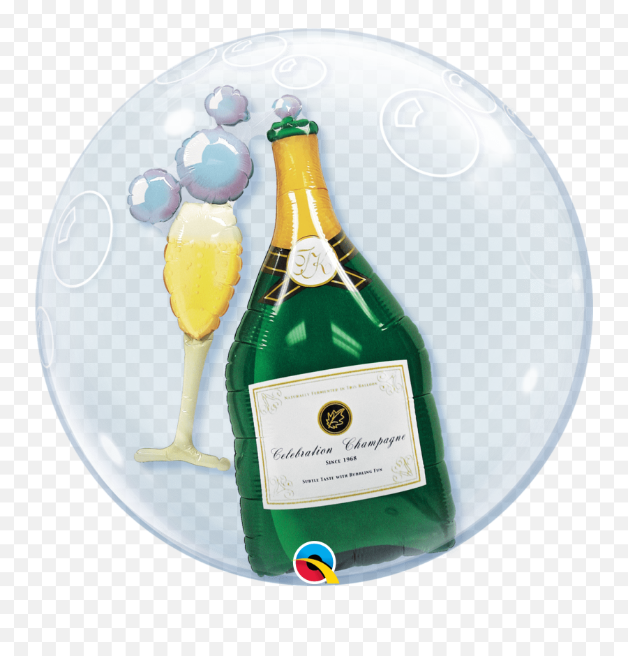 Bubbly Wine Bottle Glass Bubble - Qualatex Champagne Bubble Emoji,Wine Bottle Emoji