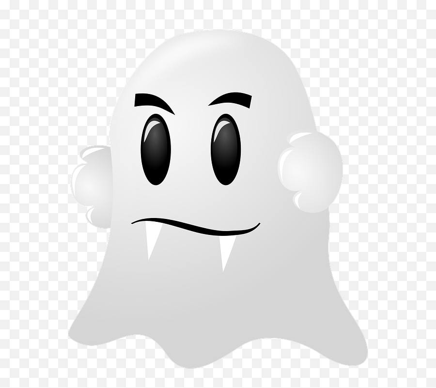 Ghost White Spooky - Cartoon Ghost Emoji,Creepy Emoticon