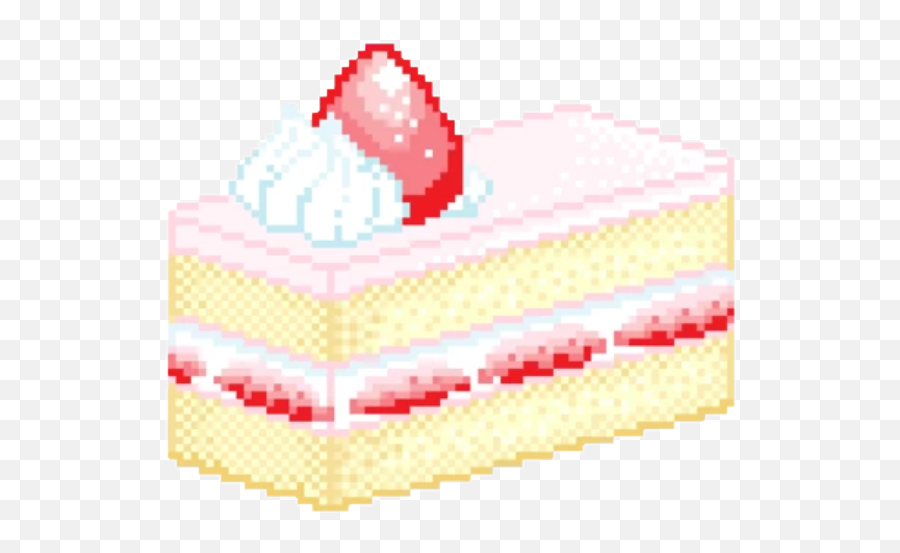 Cake Shortcake Strawberry Cream - Transparent Cake Pixel Art Emoji,Shortcake Emoji