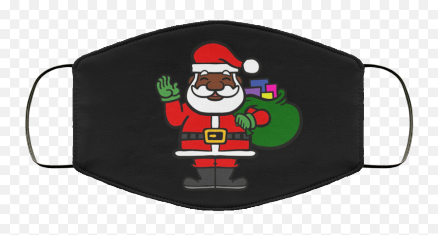 African Black Santa Claus Xmas Face - Cute Santa Claus Cartoon Emoji,Black Santa Emoji