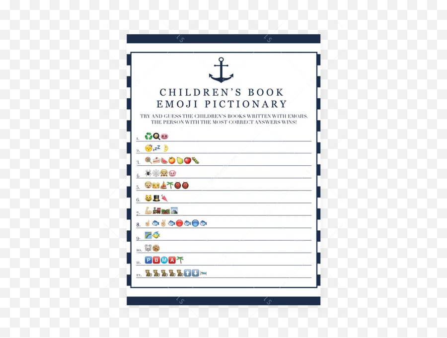 Emoji Pictionary For Boy Baby Shower Printable - Emoji Pictionary Baby Shower,Snapchat Emoji Themes