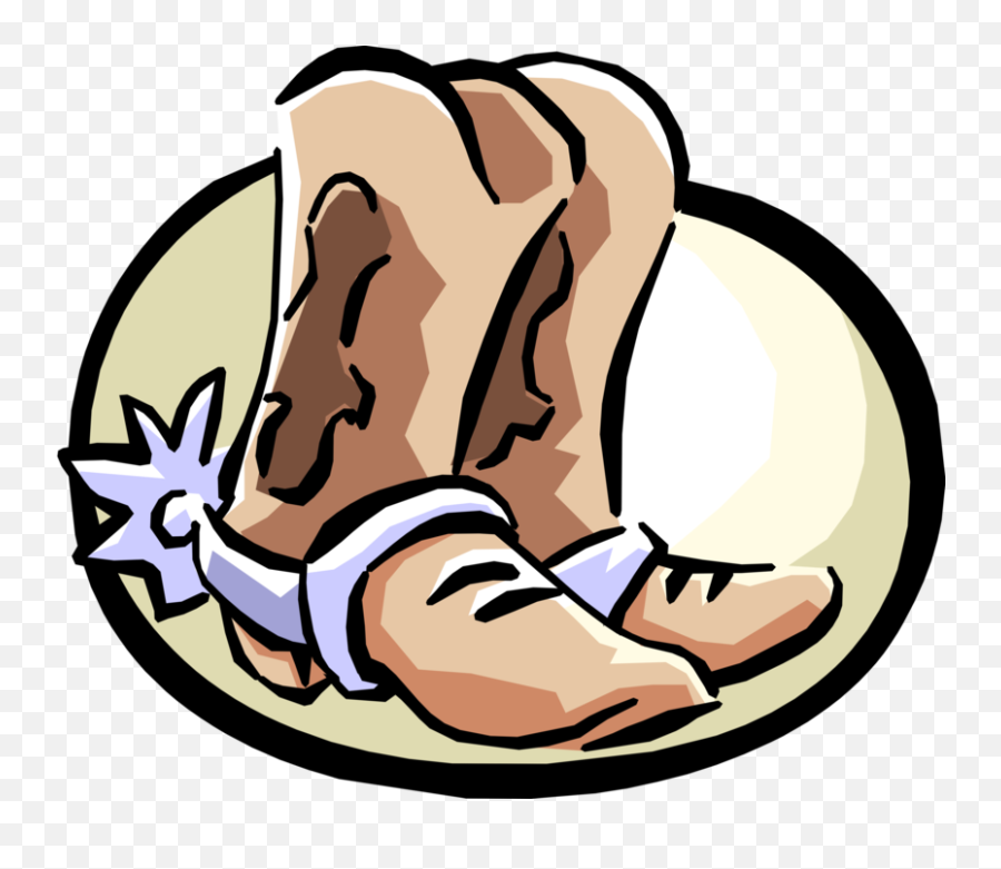 Vector Illustration Of Western Leather Cowboy Boot Clipart Clip Art