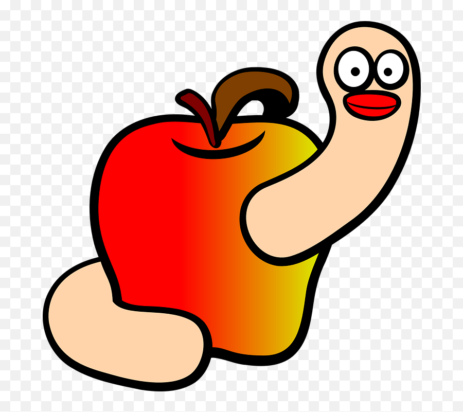 Apple With A Worm Clipart Emoji,Longhorn Emoji