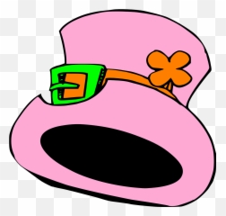 Saint Patricks Day Pink Clover Luck - Pink Cartoon Hat Emoji,Three Leaf Clover Emoji