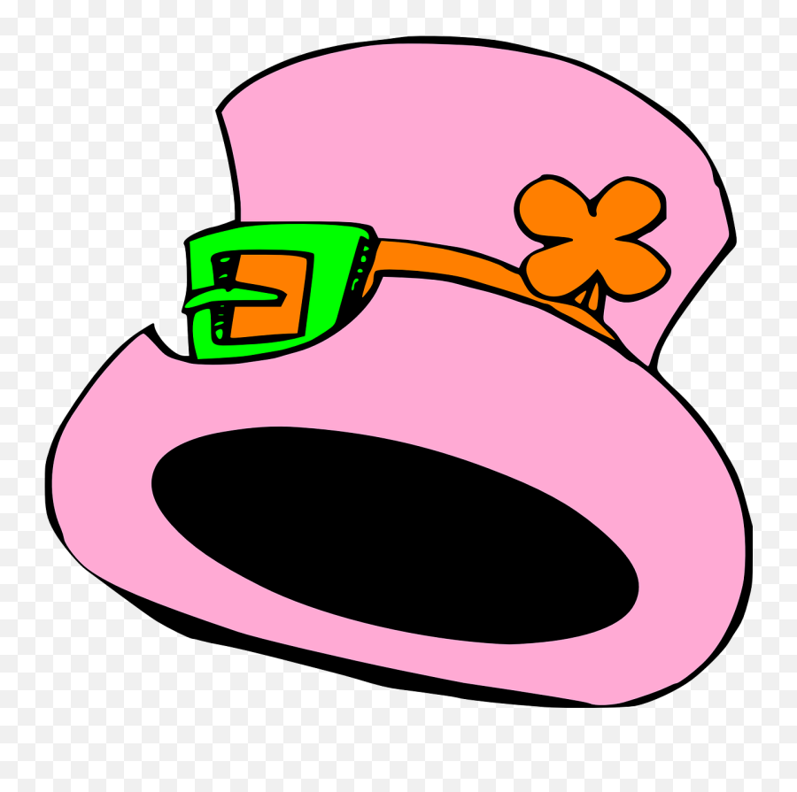 Saint Patricks Day Pink Clover Luck - Pink Cartoon Hat Emoji,Three Leaf Clover Emoji