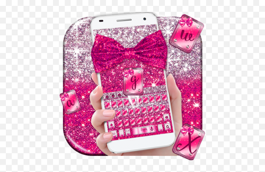 Download Shinny Pink Bow Keyboard Theme For Android Myket - Smartphone Emoji,Pink Bow Emoji