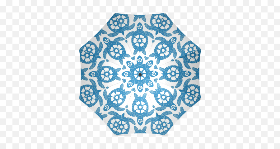 Us 2999 Interestprint Stylish Blue Sea Turtle Hawaiian Flower Foldable Umbrella - Circle Emoji,Sea Turtle Emoji