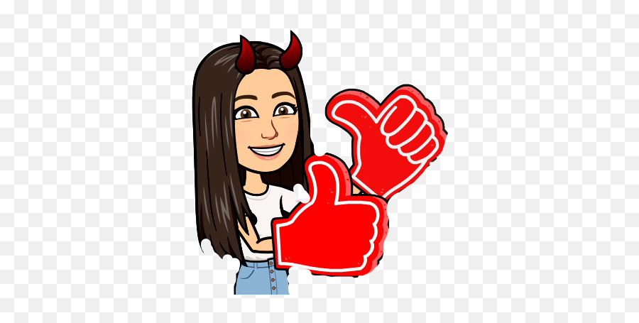Bit Bitmoji Thumbs Up Thumbsup Devil Horns Devilhorns - Female Bitmoji Thumbs Up Emoji,Devil Horns Hand Emoji