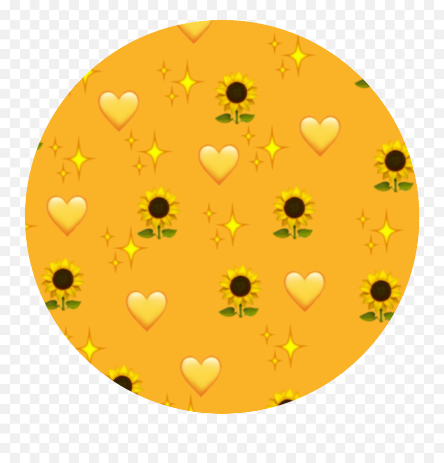 Yellow Emoji Background Sticker By - Sunflower Emoji And Yellow Heart Emoji Background,Yellow Heart Emoji