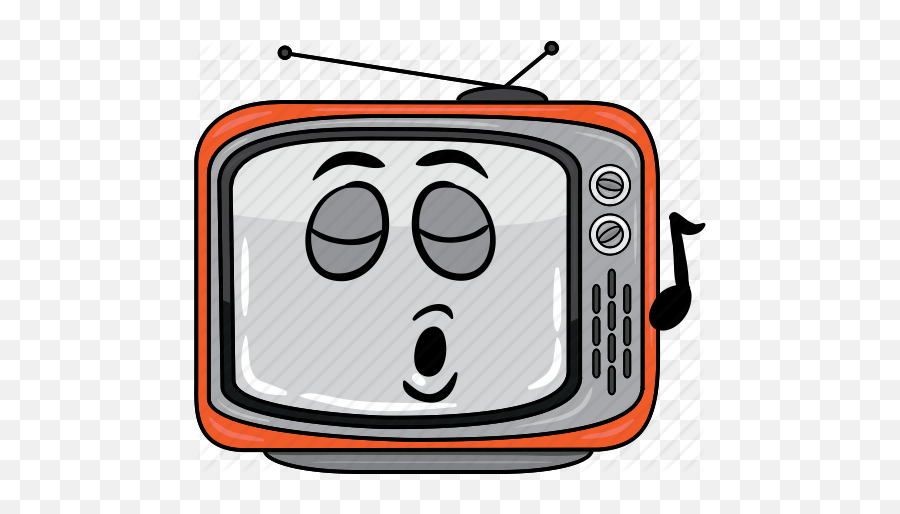 Retro Smiley Television Tv Icon - Broken Tv Clipart Emoji,Television Emoji