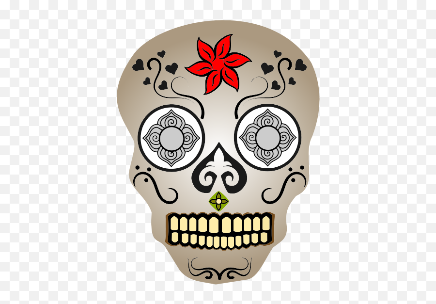 Comic Skull With Blue Eyes Vector Image - Sugar Skull Coloring Pages Simple Emoji,Sugar Skull Emoji