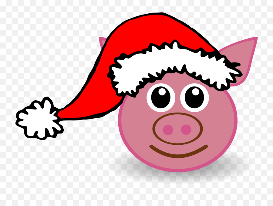 Pig Clipart Face Picture - Peppa Pig Santa Hat Emoji,Pig Face Emoji