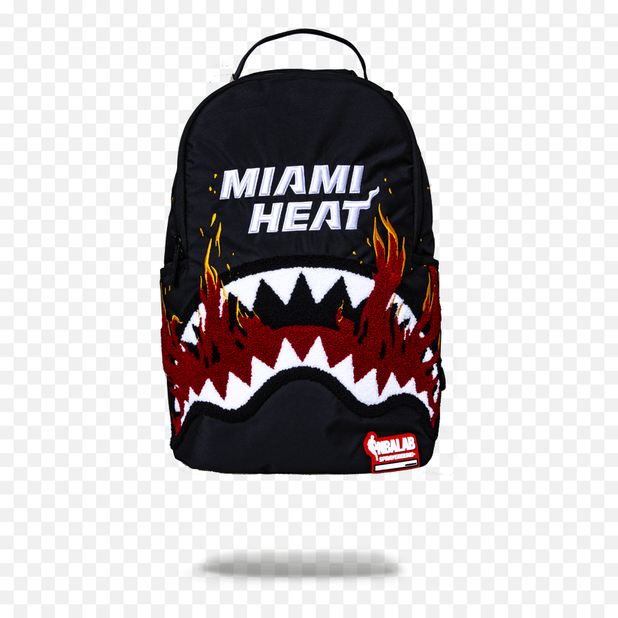 Sprayground Nba Lab Miami Fire Shark - Sprayground Limited Edition Miami Heat Emoji,Miami Heat Emoji