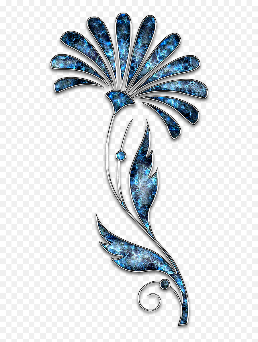 Decor Ornament Jewelry Flower Blue - Jewellery Emoji,Woman Crystal Ball Hand Emoji
