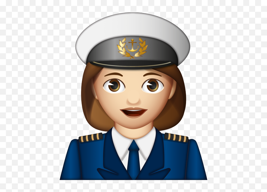 Emoji - Cartoon Female Ship Captain,Sailor Emoji