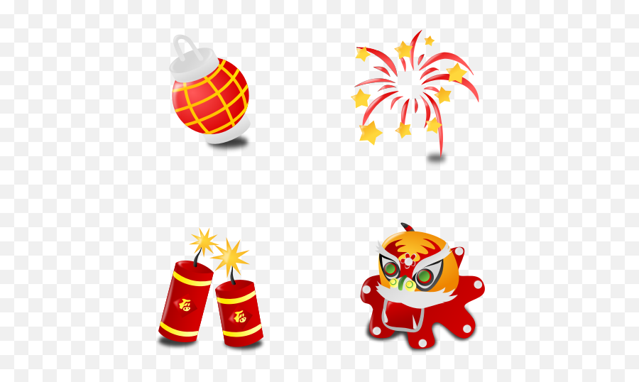 Chinese New Years Icon Set Free Svg - Chinese New Year Icons Transparent Background Emoji,Happy New Year Emoji Art