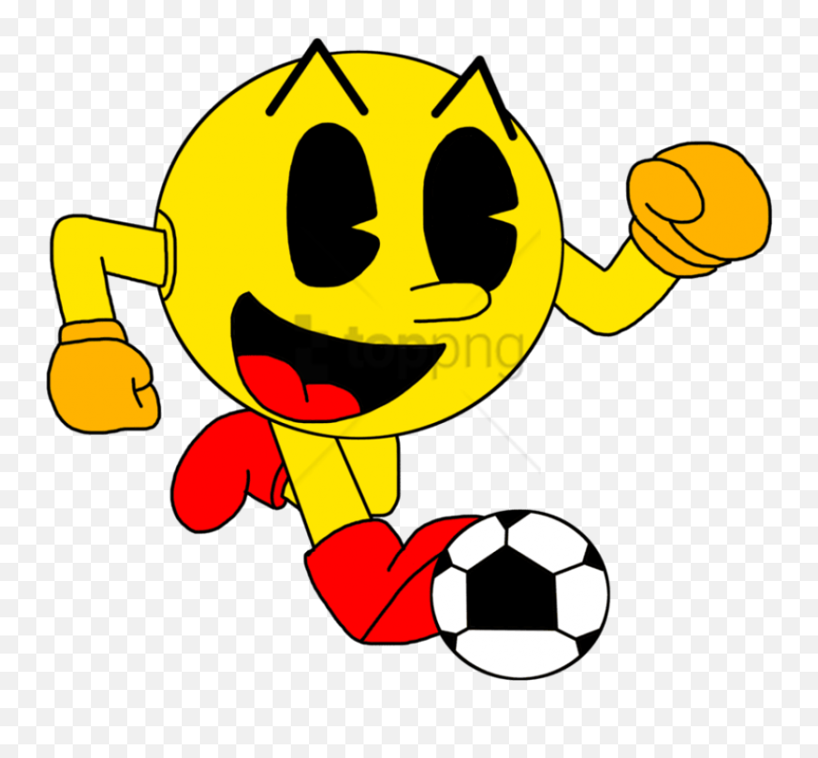 Free Png Download Pac Man Soccer Ball - Smiley Emoji,Soccer Emoticon