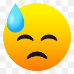 Emoji Face Down Sweaty To Copy - Downcast With