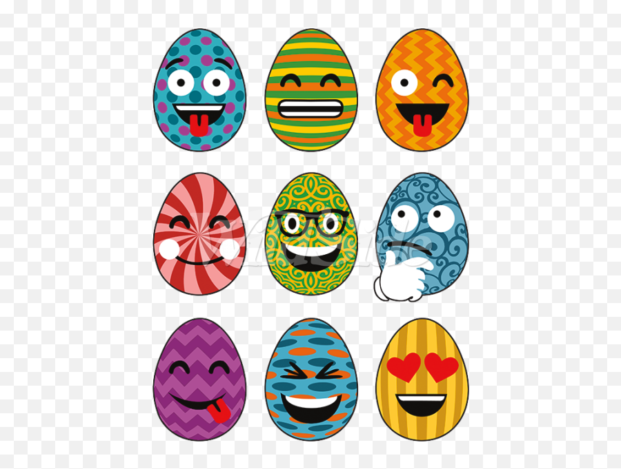Download Nine Easter Eggs Emoji Faces - Onze Vader Gebed Happy,Easter Emoji