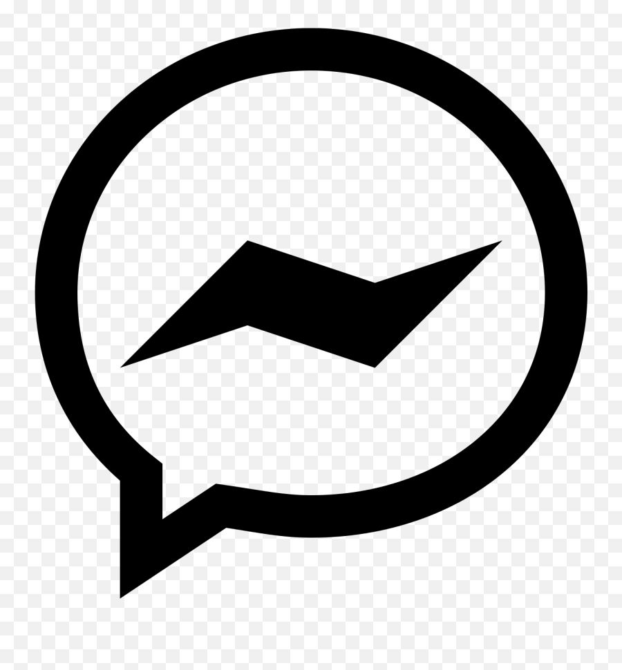 Messenger Logo Png - Download Messenger Logo Black And White Black Facebook Messenger Icon Png Emoji,Speech Bubble Emoticon