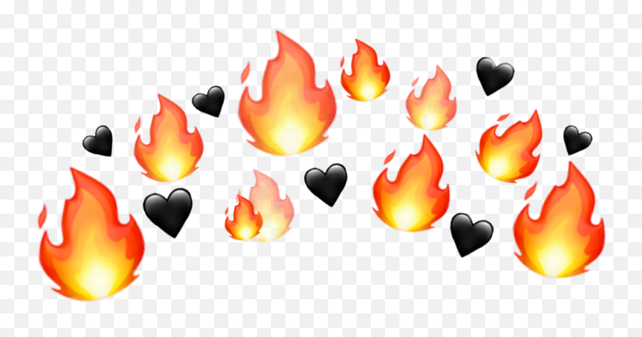 Crown Crownheart Iphoneemoji Emoji Fire Heart - Fire Emoji Crown Png,Emoji Fire