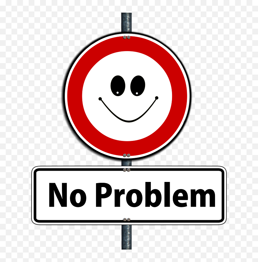 Problem Smilie Solution Smile Traffic Sign - No Problem Expression Emoji,Thinking Emoticon