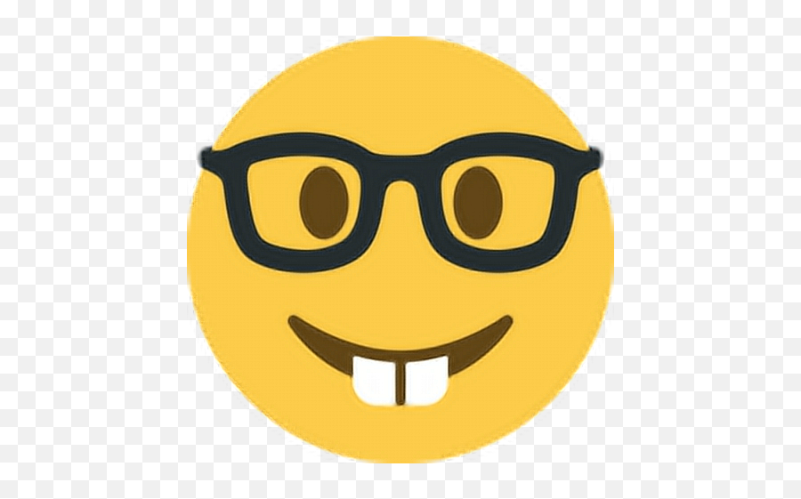 Smart Nerd Geek Dork Teeth Glasses Spectacles Emoji Emo - Emoji Nerd,Emo Emoji