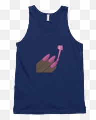 Dark Nail Polish Emoji Top - Sleeveless Shirt,Flipping Finger Emoji