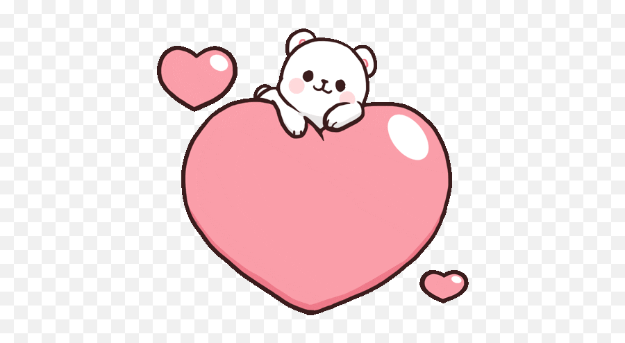 Cute Gif - Milk Mocha Bear Heart Emoji,Throbbing Heart Emoji