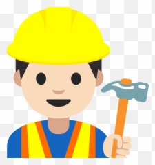 Open - Operaio Emoticon Clipart Full Size Construction Worker Emoji Transparent